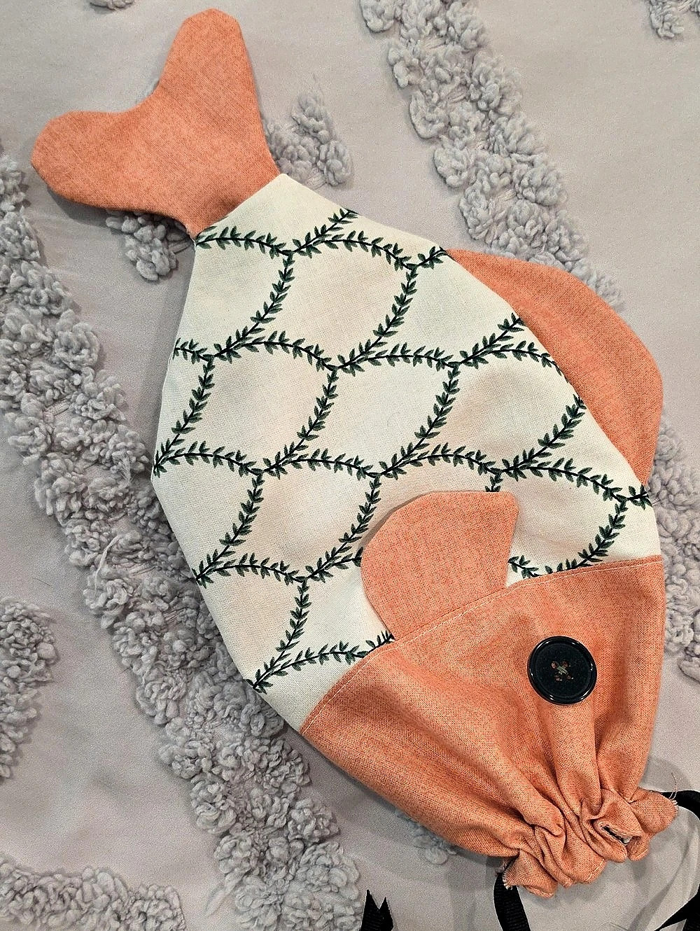 Handmade Fish Drawstring Bag - Picture 5 of 12